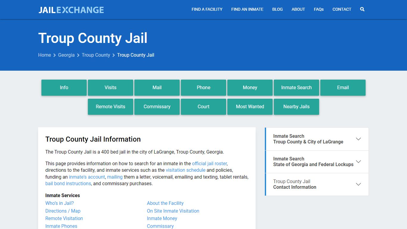 Troup County Jail, GA Inmate Search, Information